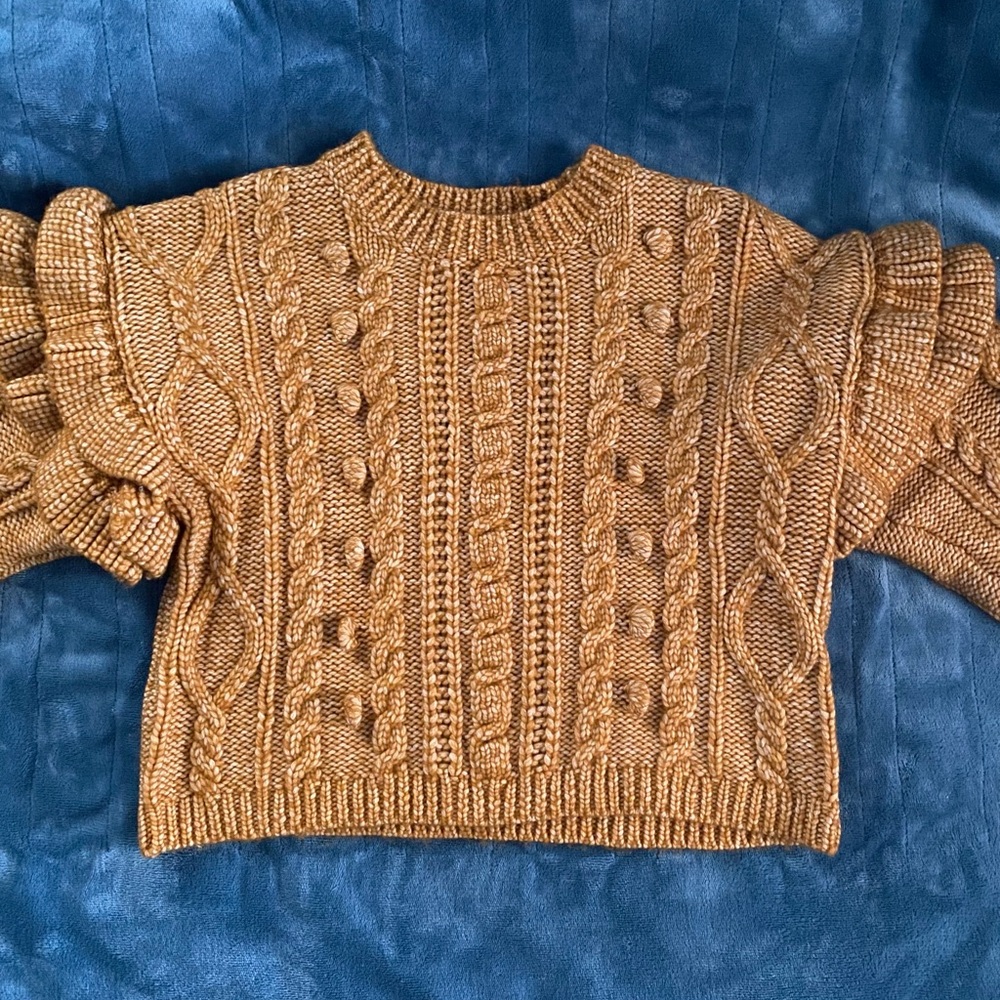 Forever 21 Cable Knit Sweater in Mustard